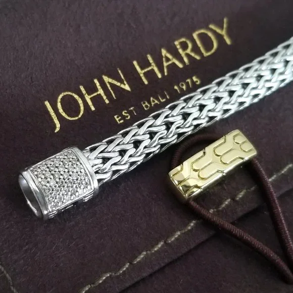SOLD - JOHN HARDY Classic Diamond Collection Sterling Silver Bracelet - $1195 - Picture 5 of 8